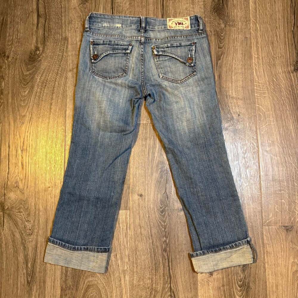 YMI Vintage Y2K Cuffed Denim Capris Size 3